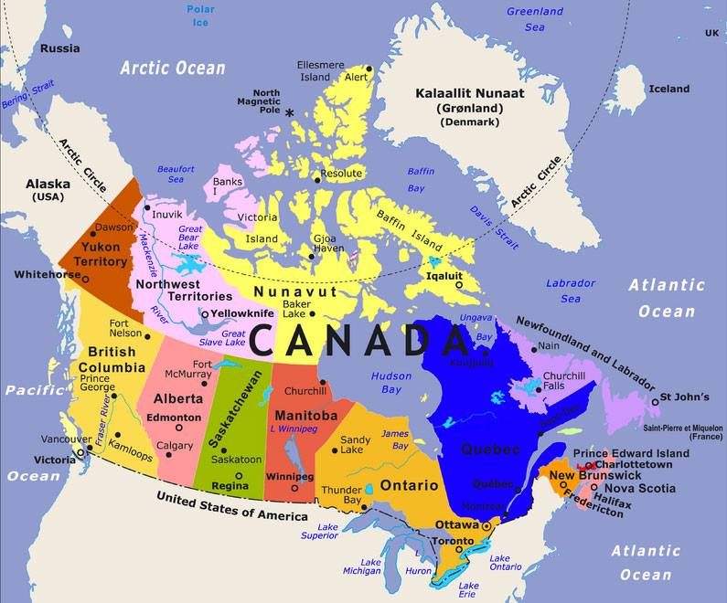 bản đồ khí hậu canada